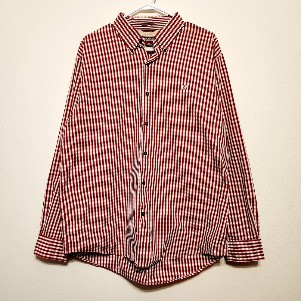 MICHAEL Michael Kors Red Checkered Men's Shirt